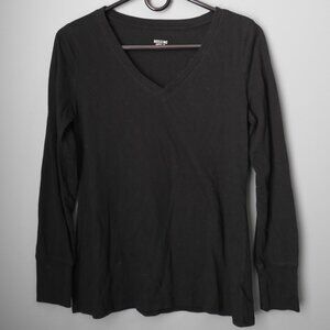 2/$13 Mossimo Supply Co. Black V-Neck Long Sleeve Shirt - Size Medium